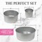 Tall Round Cake Pans - 4 Inch, 6 Inch, 8 Cake Pan Set for 3 Tiered Aluminum Pans Sets for Baking Wedding,Birthday Cakes,Leak Proof & Straight Side, Non-toxic & Dishwasher Safe
